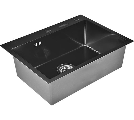 Изображение товара Кухонная мойка из нержавеющей стали WISENT ws37050b с pvd покрытием (70x50 см) WS37050B/WGER019B