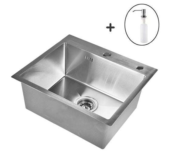 Изображение товара Комплект кухонная мойка из нержавеющей стали WISENT ws36050 (60x50 см) с дозатором WS36050/WGER013/W405A