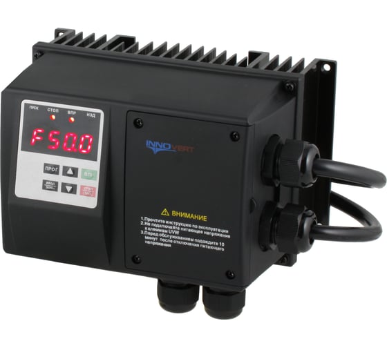 Изображение товара Преобразователь частоты INNOVERT IP65, выходной ток 5 А 0,75 кВт вход: 1фаза x 220В / выход: 3фазы х 220В IPD751P21B