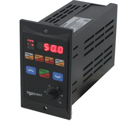 Изображение товара Преобразователь INNOVERT выходной ток 3.1 А 0,55 кВт вх: 1ф x 220В / вых: 3ф х 220В IRD551M21B