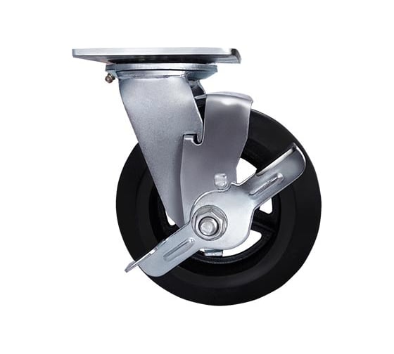 Изображение товара Колесо большегрузное обрезиненное поворотное с тормозом Longway SCDB42