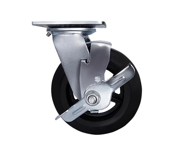 Изображение товара Колесо большегрузное обрезиненное поворотное с тормозом Longway SCDB80