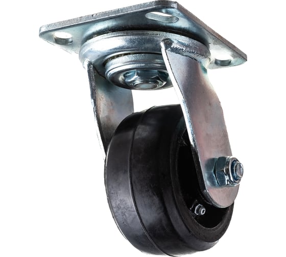 Изображение товара Колесо большегрузное обрезиненное поворотное Longway SCd 42 Поворотная колесная опора б/г черн. рез. (10)