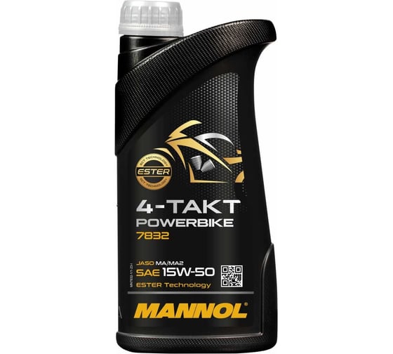 Изображение товара Синтетическое моторное масло 4-TAKT POWERBIKE 15W-50 1 л MANNOL 78321