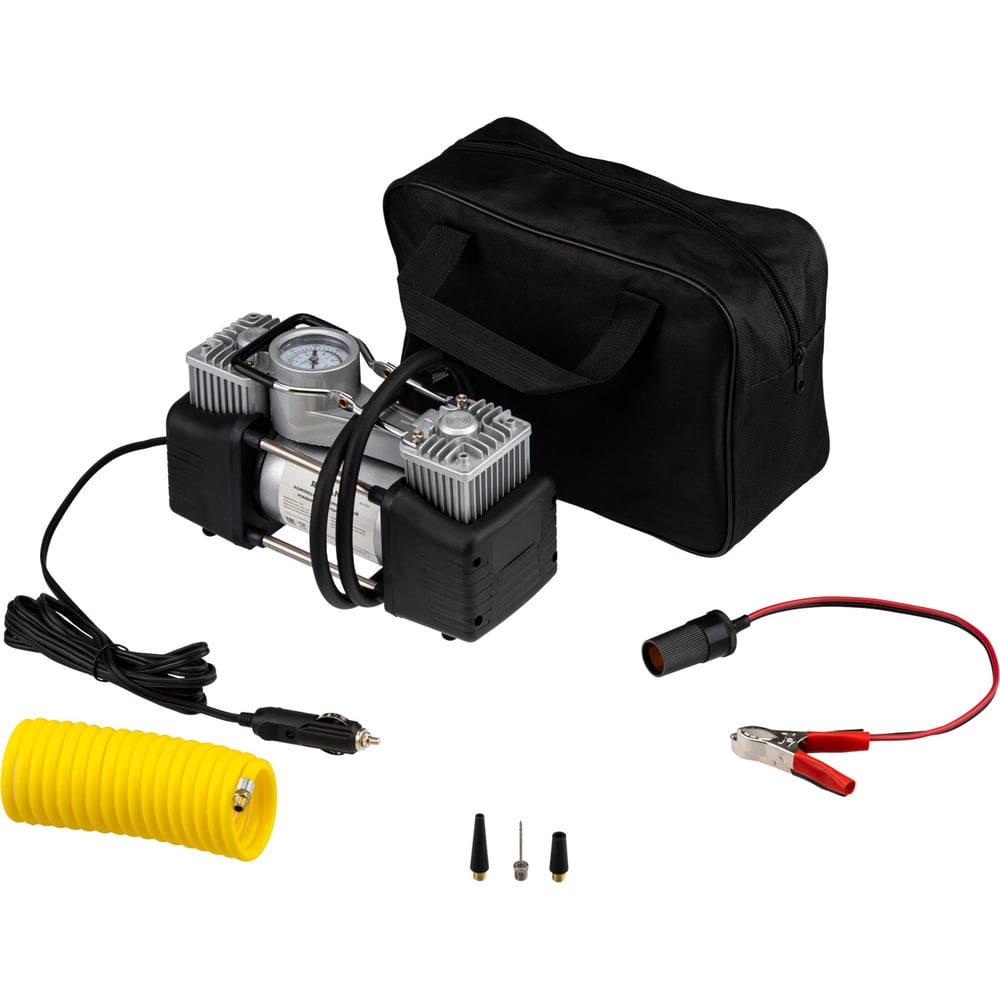 Изображение товара Автомобильный компрессор REXANT двухпоршневой 60 л/мин, 10 атм