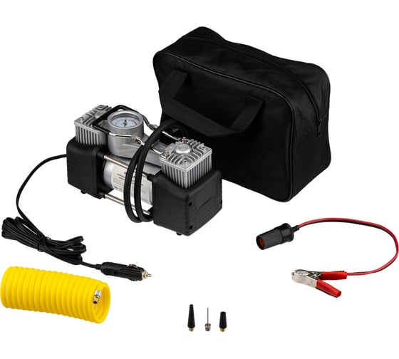 Изображение товара Автомобильный усиленный двухпоршневой компрессор REXANT 60 л/мин, 10 атм 80-0521