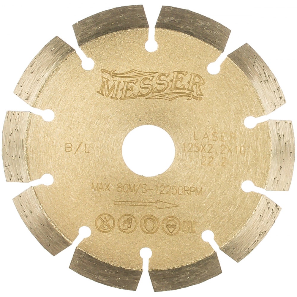 Сегментный алмазный диск по бетону MESSER шлифовальный алмазный диск черепашка для работы с подачей воды messer