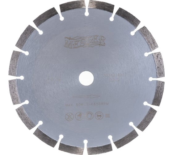 Изображение товара Диск алмазный сегментный FB/M по железобетону 230D-2.4T-12W-16S-22.2 MESSER 01-15-230
