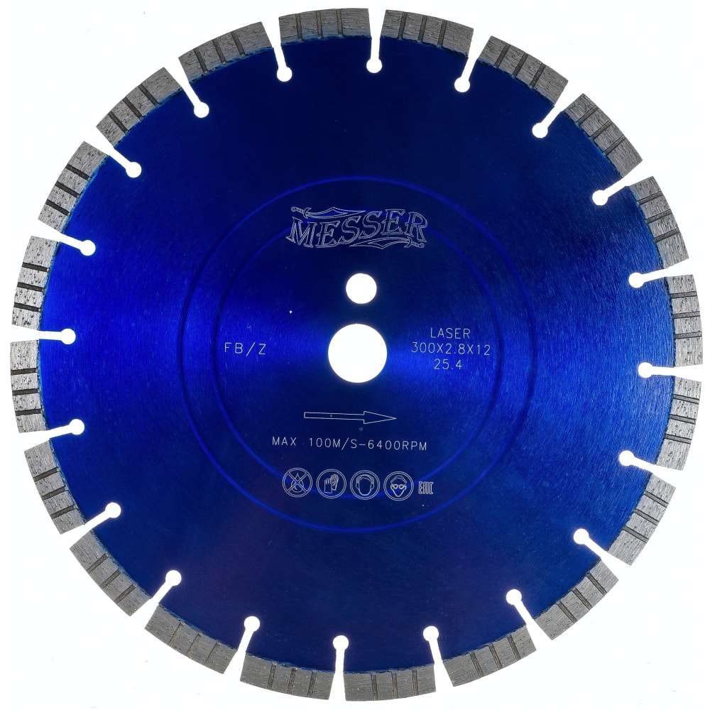 Турбосегментный алмазный диск по железобетону MESSER алмазный диск по железобетону diam master line 000505 450x3 4x10x25 4 мм