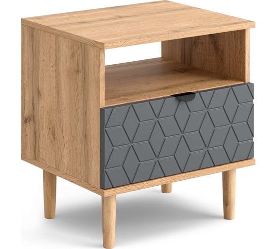 Изображение товара Тумба Мебельград Денвер спальня, 1 ящик, дуб вотан/графит 57947_1