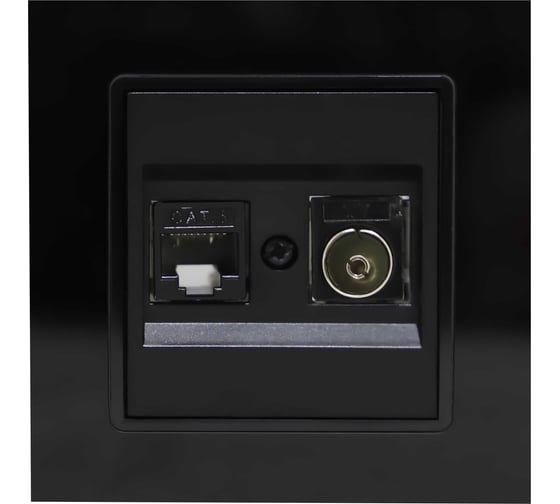 Изображение товара Розетка Metronex Electric Exclusive Black для сетевого кабеля LAN + TV FRZMT040032CHR