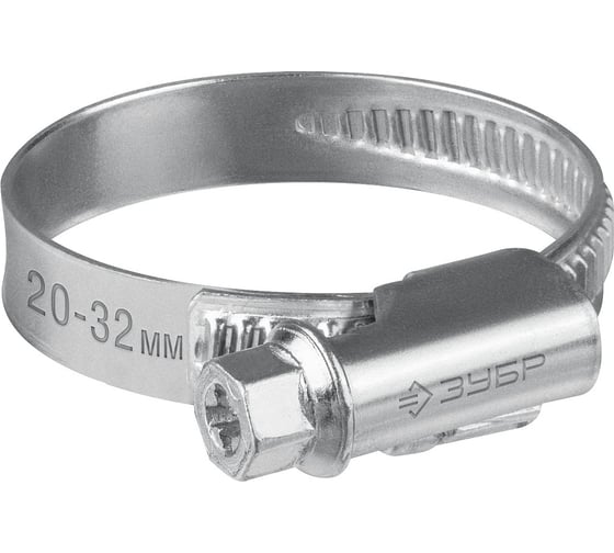 Изображение товара Червячный хомут ЗУБР Х-9н 20-32 мм, оцинкованный, 50 шт. 37807-32