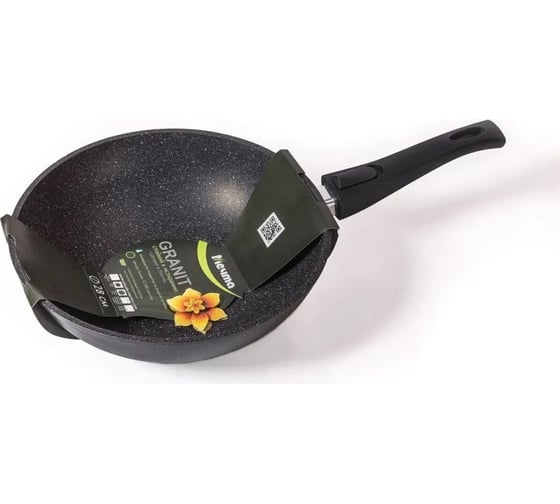 Изображение товара Сковорода-вок Мечта 28 см гранит black со съемной ручкой 078802