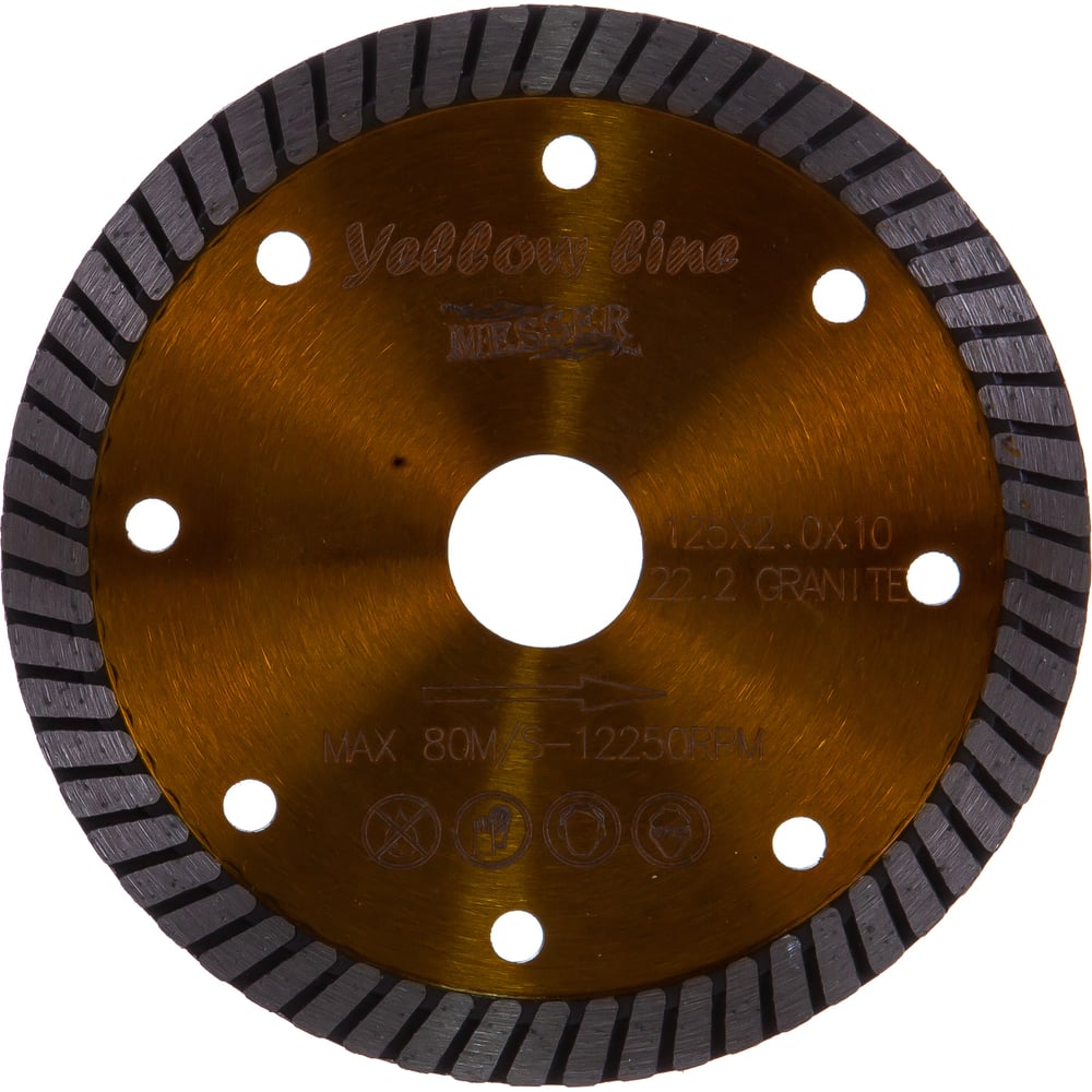 Турбо алмазный диск по граниту MESSER диск алмазный gross 115 × 22 2 мм турбо сегментный сухое резание
