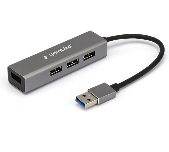 Изображение товара Концентратор usb 3.0 Gembird 4 порта, кабель 17см, белый, UHB-C464