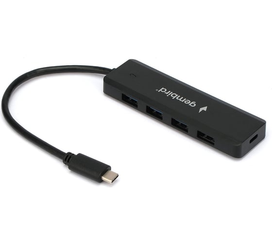 Изображение товара Концентратор usb 3.0 Gembird 4 порта, кабель type-c 19см, с доп. питанием (type-c), UHB-C424
