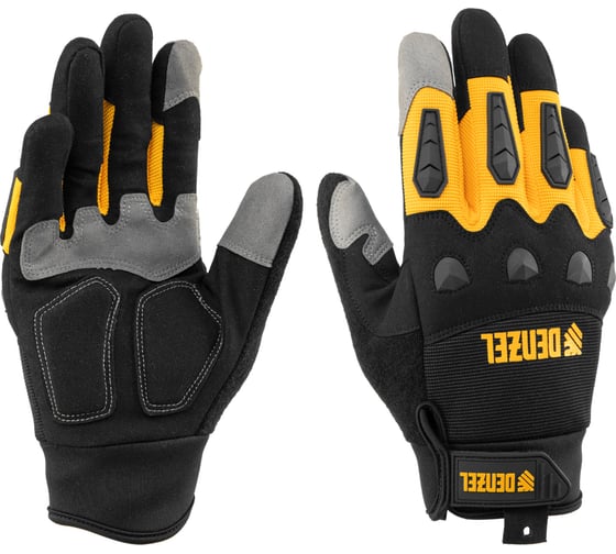 Изображение товара Универсальные усиленные перчатки Denzel с защитными накладками, р. 10 68003