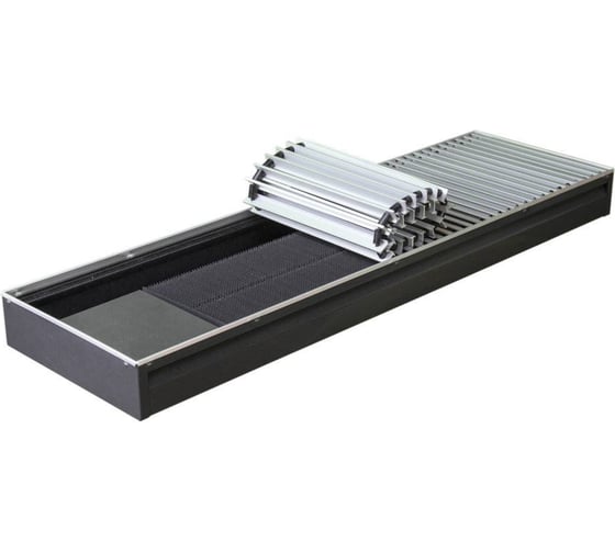 Изображение товара Конвектор КЗТО Бриз 260x80x2500 1то Конц прав U (10Ал 12 втулки черные) БР2608025001ТОКП10АЛ12Ч