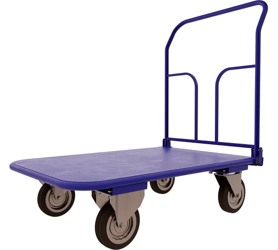 Изображение товара Платформенная тележка со складной ручкой RUSKLAD ТПСР 1 М П, система складывания ручки - педаль, 500x800 мм, d125 мм ТПСР 1 М П 125