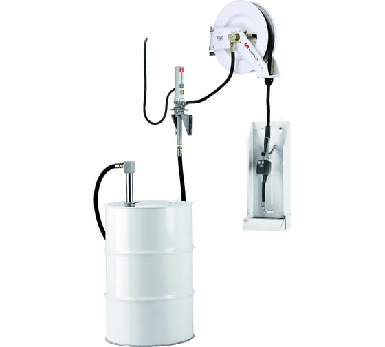 Изображение товара Маслораздаточный комплект с монтажом на стену и открытой катушкой SAMOA для бочек 205 л, 4 места 454653