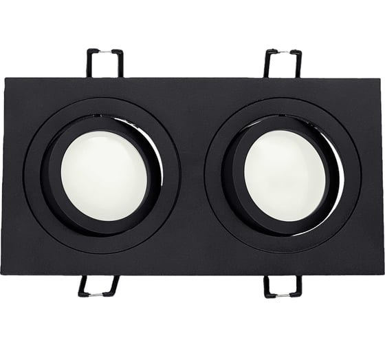 Изображение товара Встраиваемый двойной поворотный светильник truEnergy 2хgu5.3 175x95xh25 ip20 черный/алюминий 21232