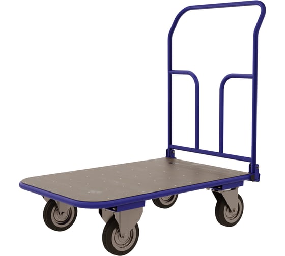 Изображение товара Платформенная тележка со складной ручкой RUSKLAD ТПСР 5 ФЛ П, система складывания ручки - педаль, 700x1200 мм, с литыми колёсами d160 мм ТПСР 5 ФЛ П 160