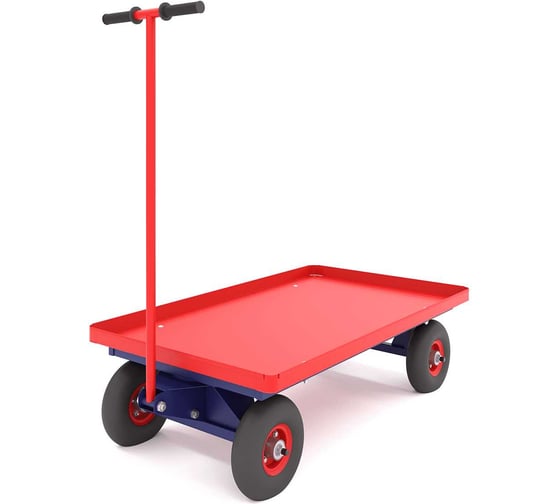 Изображение товара Платформенная тележка с поворотной осью RUSKLAD ТПО 5, 700x1200x50 мм, с пневматическими колёсами ТПО 5 пневмо