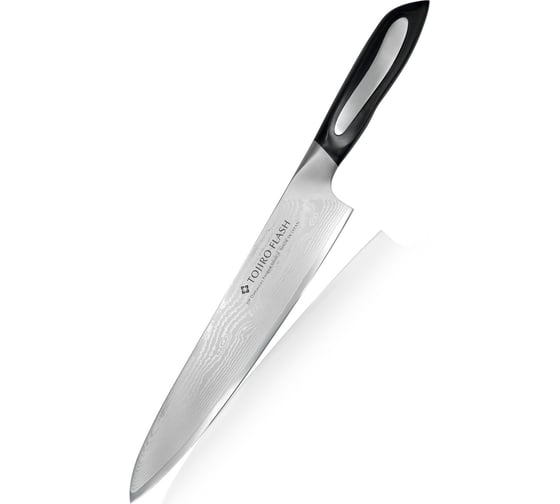 Изображение товара Кухонный поварской нож TOJIRO flash длина лезвия 240 мм, сталь vg10, 63 слоя, рукоять микарта FF-CH240