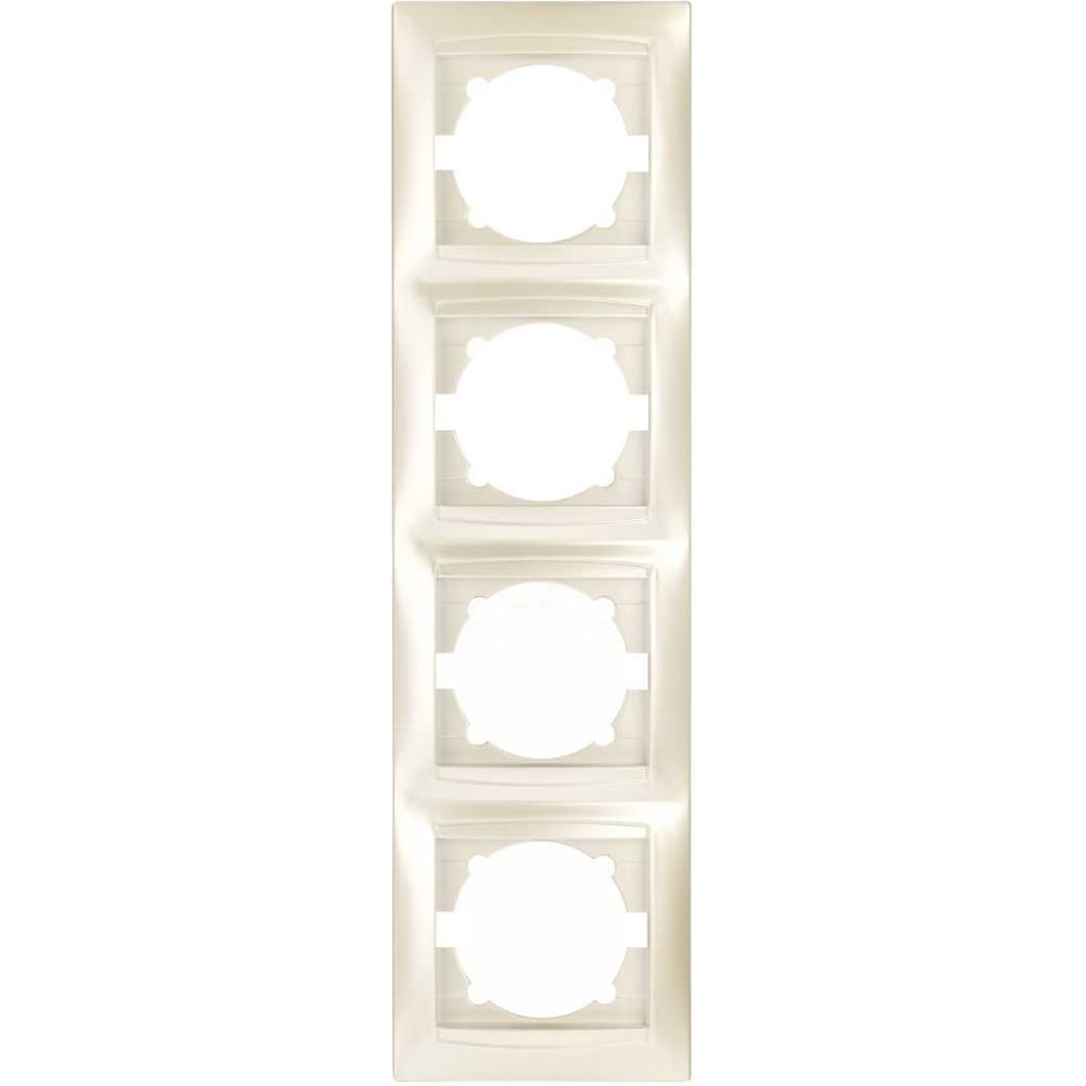 Изображение товара Рамка вертикальная 4 поста серия Лама TDM ELECTRIC SQ1815-0835 бежевый перламутр