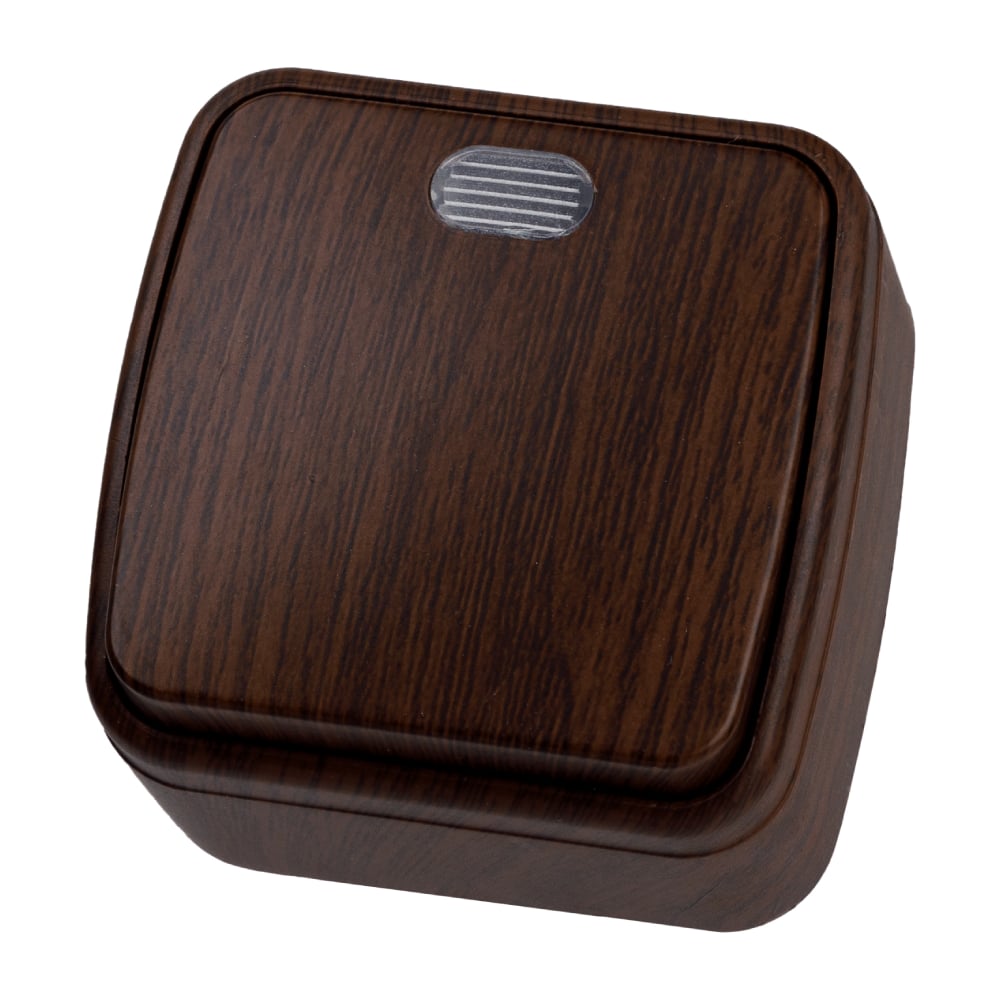 Изображение товара Выключатель TDM ELECTRIC 1-кл с подсветкой IP20 венге серия Дача