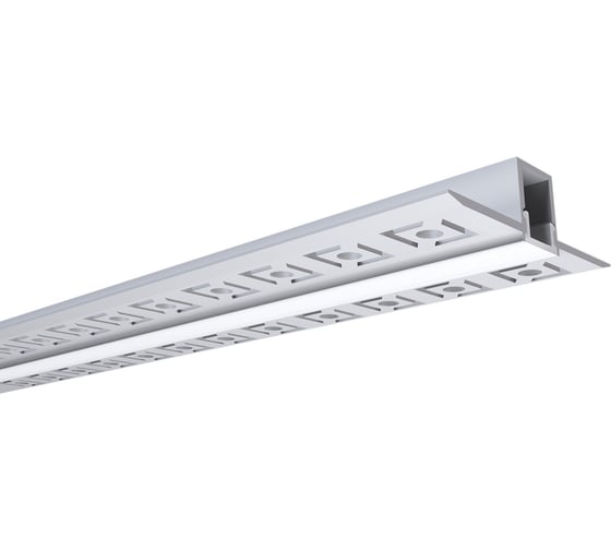 Изображение товара Алюминиевый профиль Apeyron для светодиодной ленты, штукатурка, серебро, 53x13мм, 2,5м, комплект 08-47