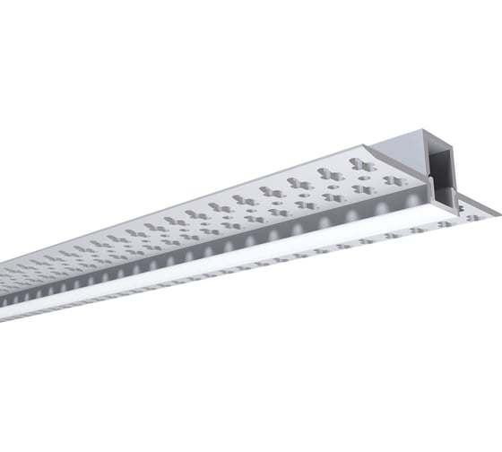 Изображение товара Алюминиевый профиль Apeyron для светодиодной ленты, штукатурка, серебро, 56x15мм, 2,5м, комплект 08-48