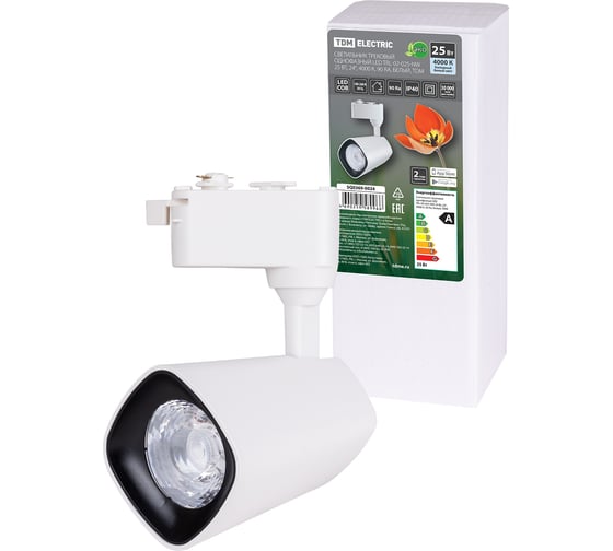 Изображение товара Трековый однофазный светильник TDM ELECTRIC LED TRL-02-025-NW 25 Вт, 24, 4000 К, 90 Ra, белый, SQ0369-0024