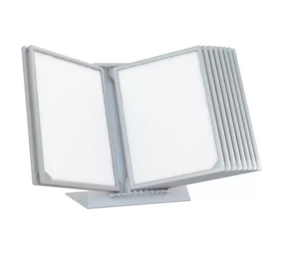 Изображение товара Настольная перекидная демосистема ООО Комус 10 панелей A4 цвет серый 1325092