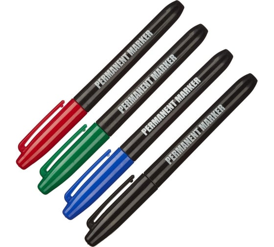 Изображение товара Набор перманентных маркеров ООО Комус 3-5 мм 4 цвета 257241