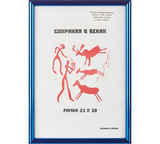 Изображение товара Пластиковая рамка ООО Комус 21x30 см A4 синий металлик с пластиком 1008928