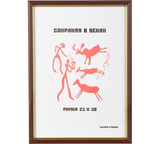 Изображение товара Пластиковая рамка ООО Комус 587 21x30 см A4 красное дерево 1008941