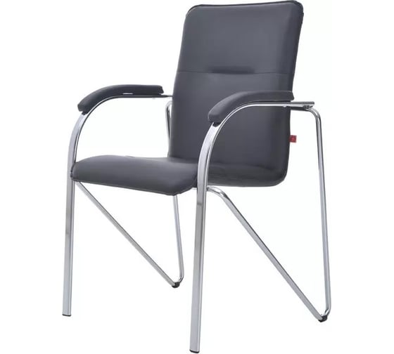 Изображение товара Конференц-кресло ООО Комус samba chrome черное искусственная кожа металл хромированный каркас 1205549