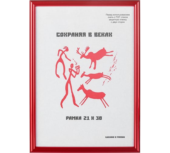 Изображение товара Пластиковая рамка ООО Комус 21x30 см A4 красный металлик с пластиком 1008929
