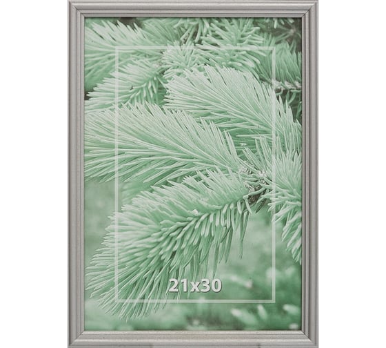 Изображение товара Деревянная рамка ООО Комус 21x30 см профиль №1 цвет серебро 849890