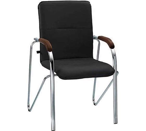 Изображение товара Конференц-кресло ООО Комус samba черный орех искусственная кожа металл хромированный каркас 183031