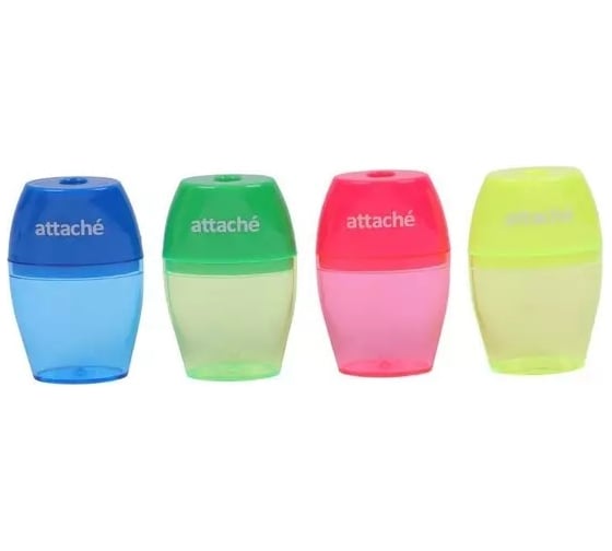 Изображение товара Точилка Attache aps105 на 1 отверстие с контейнером, 59x40x19 мм, ассорти 260183