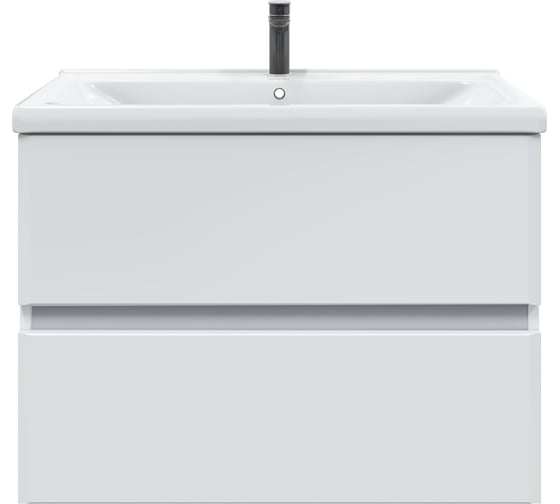 Изображение товара Подвесная тумба Sanstar велья 70 с раковиной миранда 70 (комплект) для ванной комнаты, белая 136.1-1.4.1.КМИР