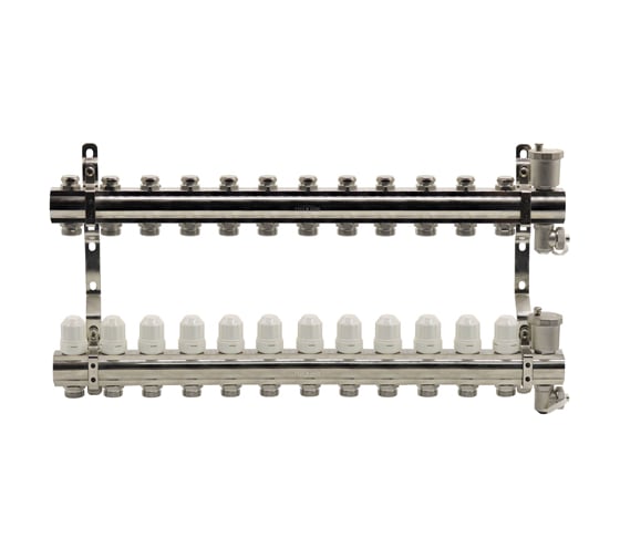 Изображение товара Коллекторный блок с термостатическими вставками и запорными клапанами KROMWELL 1x3/4x12 EU.ST6071250 1x34x12_k