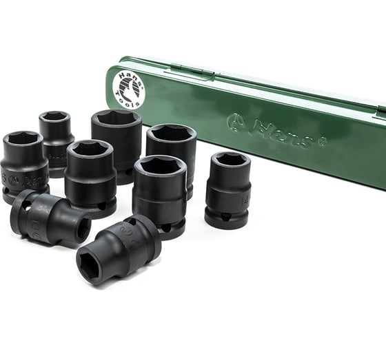 Изображение товара Комплект ударных торцевых головок (11-22 мм; 1/2"; 9 шт.) Hans 84609M