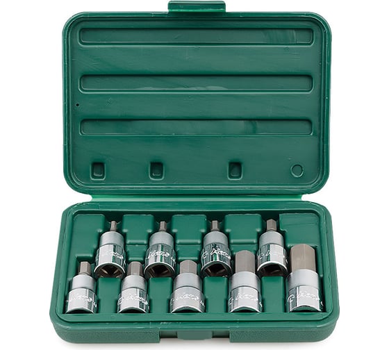 Изображение товара Набор торцевых головок-бит HEX (4-17 мм; 1/2") 9 шт. Hans 46026-9