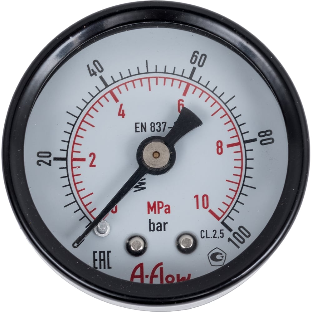 Изображение товара Манометр от 0 до 100 бар, углеродная сталь, A-Flow G10-C-4N-40B-100bar
