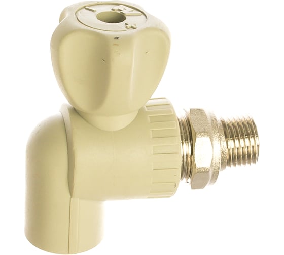 Изображение товара Угловой кран для радиаторов, сварка-Н 20x1/2 с разъёмным соединением FV-Plast A315020000