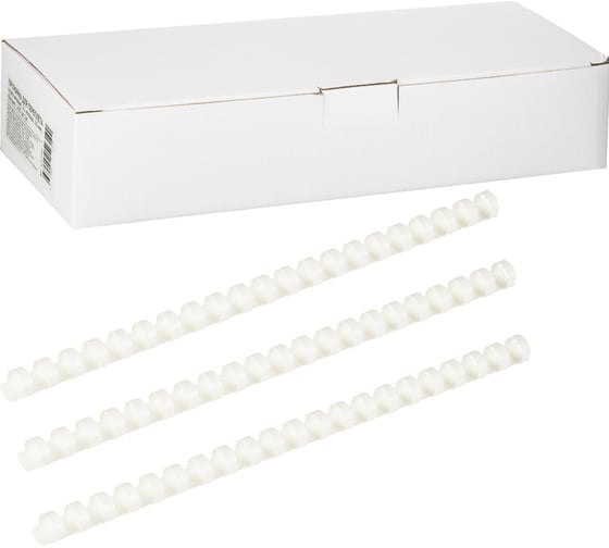 Изображение товара Пластиковые пружины для переплета ООО Комус  21 кольцо, 10 мм, белые, 100 шт. 1112705