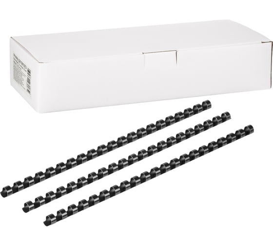 Изображение товара Пластиковые пружины для переплета ООО Комус  21 кольцо, 10 мм, черные, 100 шт. 1404277